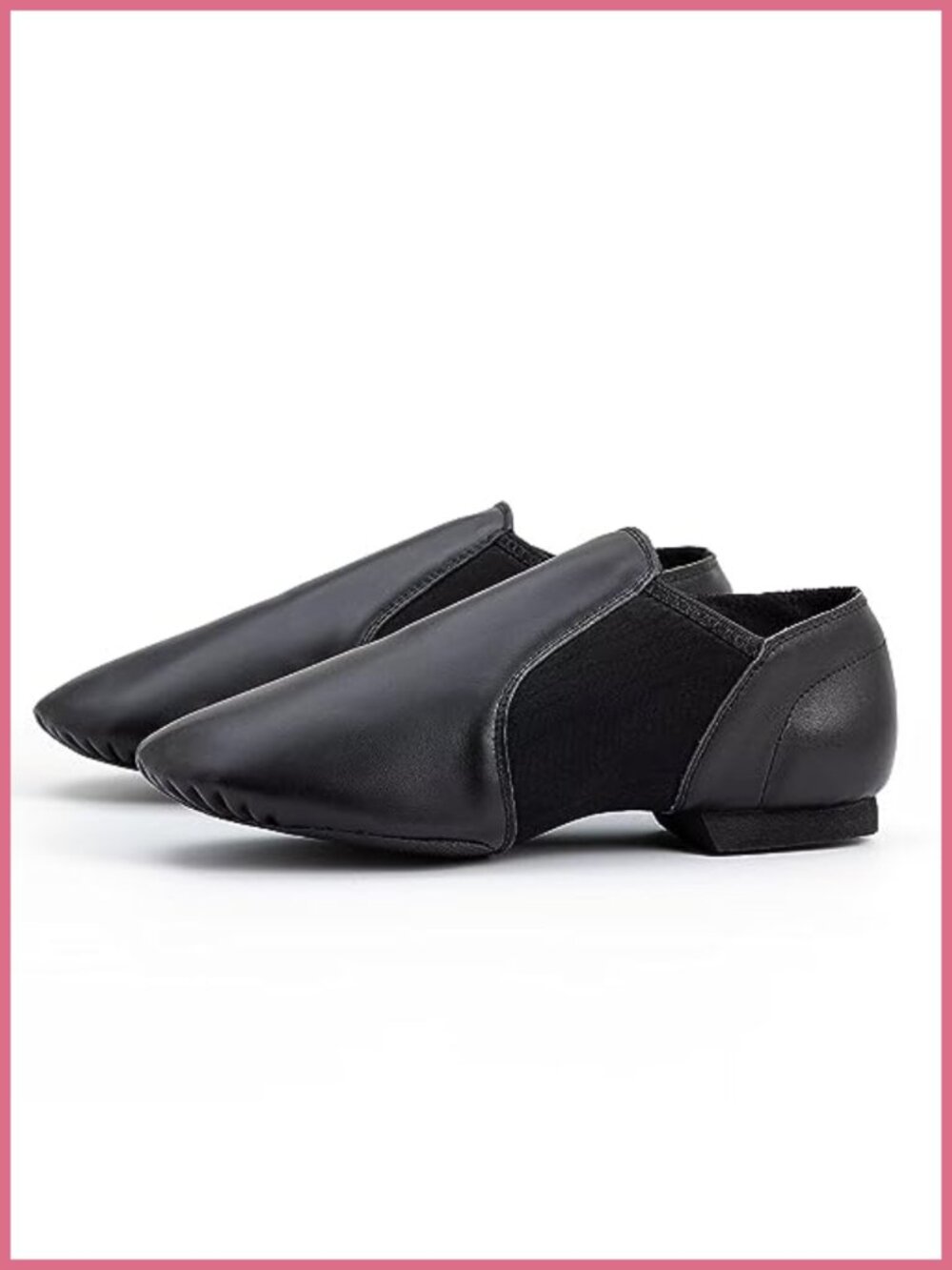 Leather Jazz Dance Shoes Pointed Toe Slip On Flats for Dance
